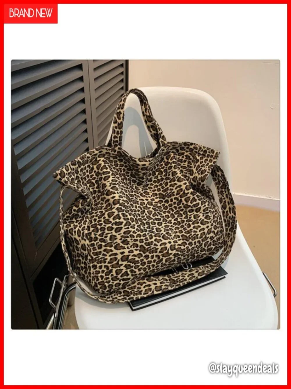Leopard Print Hobo Bag Single Shoulder Large Capacity Women's